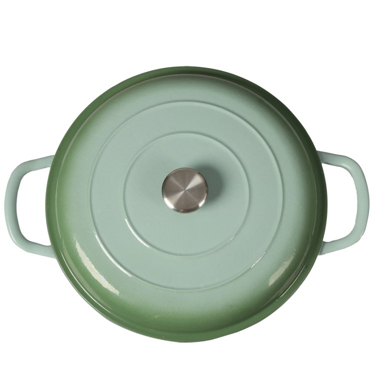 toque 3.5l enamel dutch oven pan in green colour
