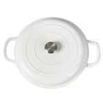 toque 3.5l enamel dutch oven pan in white colour