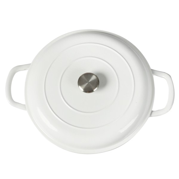 toque 3.5l enamel dutch oven pan in white colour toque 3.5l enamel dutch oven pan in white colour