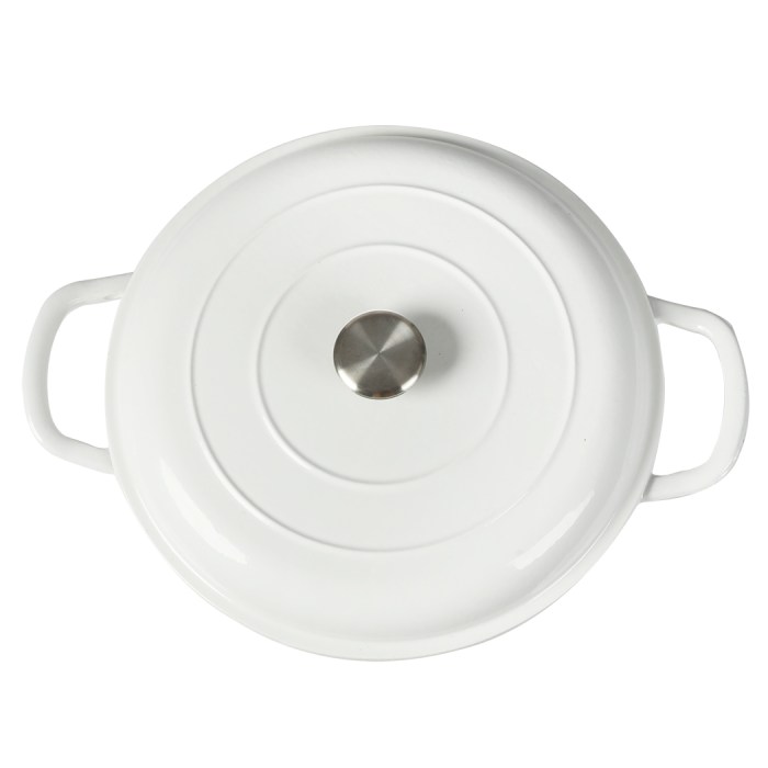 toque 3.5l enamel dutch oven pan in white colour