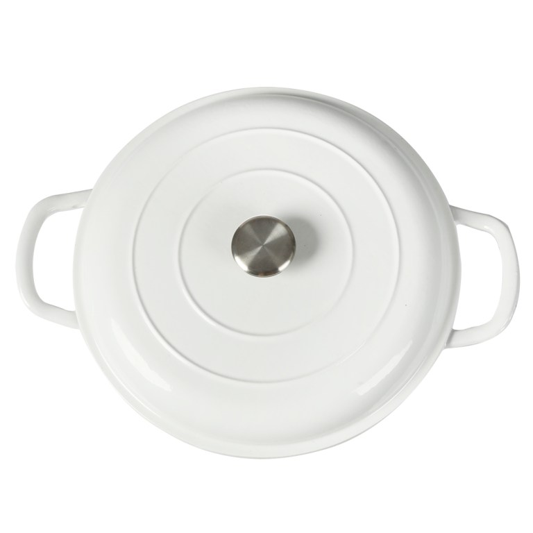 toque 3.5l enamel dutch oven pan in white colour
