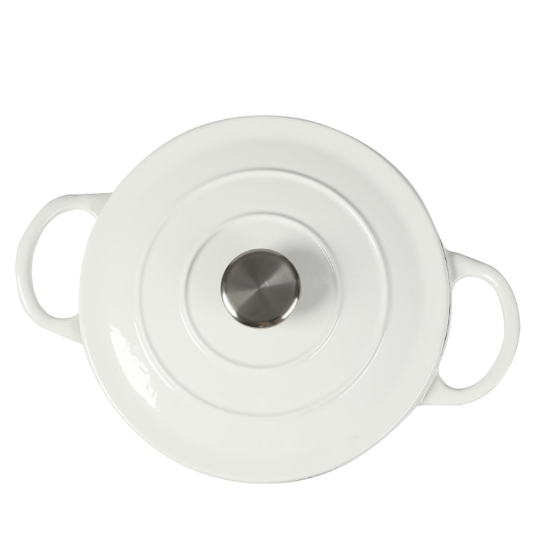 toque 4l enamel dutch oven pot in white colour