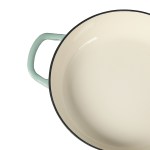 toque 3.5l enamel dutch oven pan in green colour