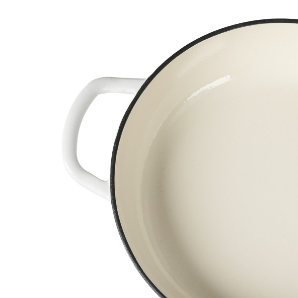 toque 3.5l enamel dutch oven pan in white colour toque 3.5l enamel dutch oven pan in white colour