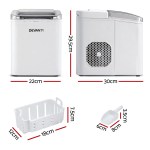devanti ice maker machine portable 12kg countertop w/self cleaning 1.2l white