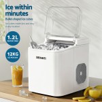 devanti ice maker machine portable 12kg countertop w/self cleaning 1.2l white