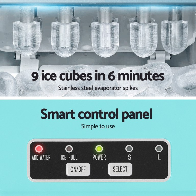 devanti 12kg ice maker machine w/self cleaning green devanti 12kg ice maker machine w/self cleaning green