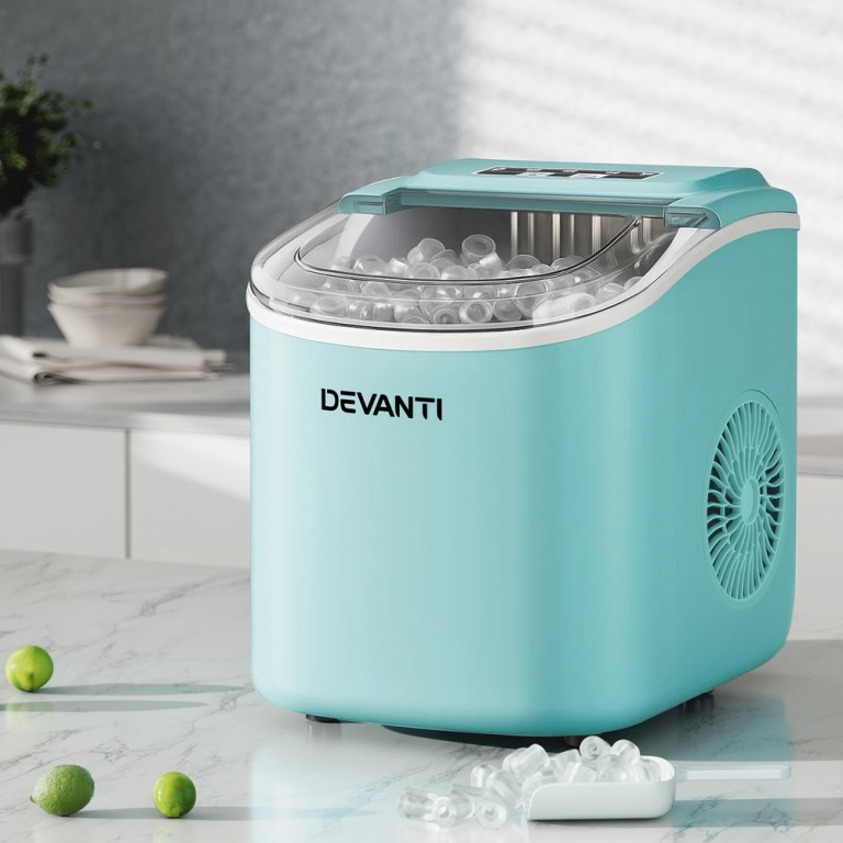devanti 12kg ice maker machine w/self cleaning green devanti 12kg ice maker machine w/self cleaning green