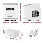 devanti ice maker machine portable 12kg countertop w/self cleaning 1.3l white