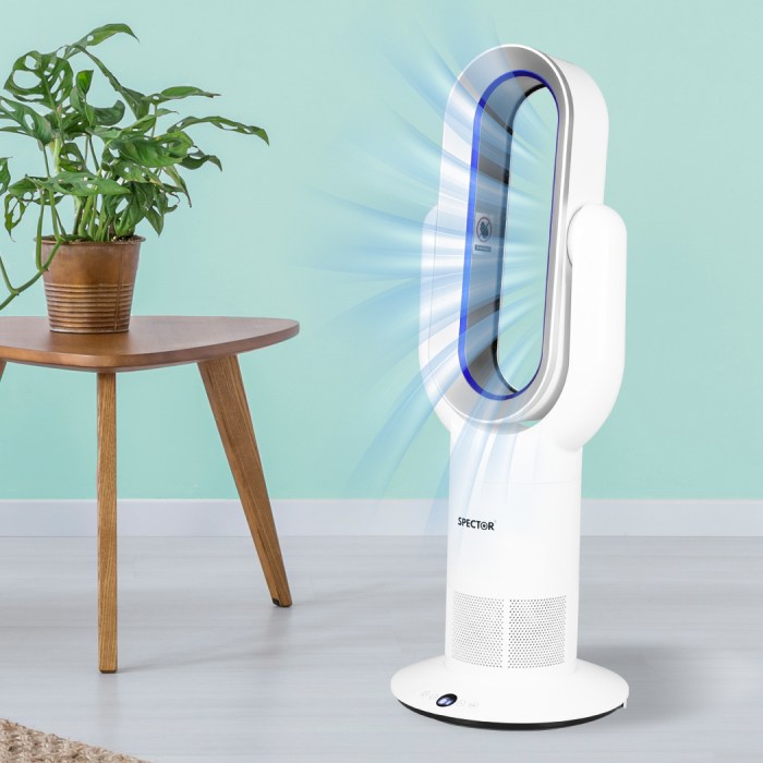 spector bladeless electric fan cooler blue spector bladeless electric fan cooler blue