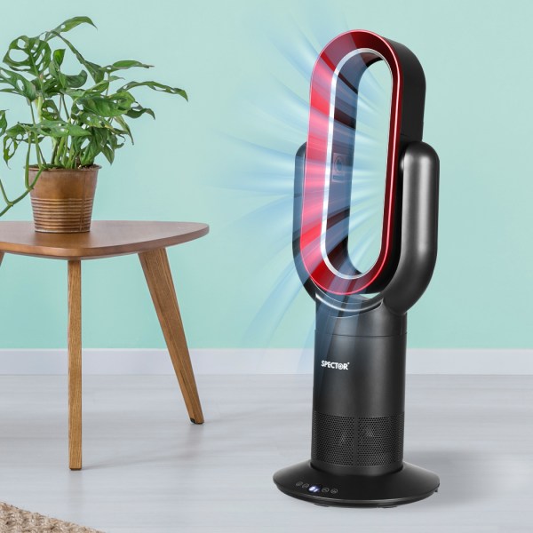 spector bladeless fan cooler heater red