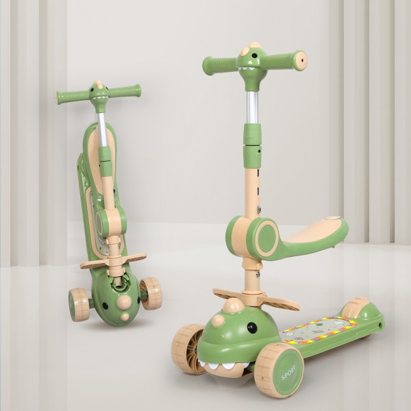 bopeep foldable kids scooter flip able seat green