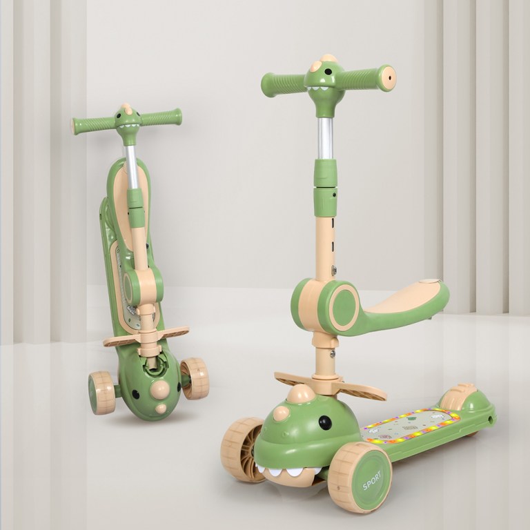 bopeep foldable kids scooter flip able seat green