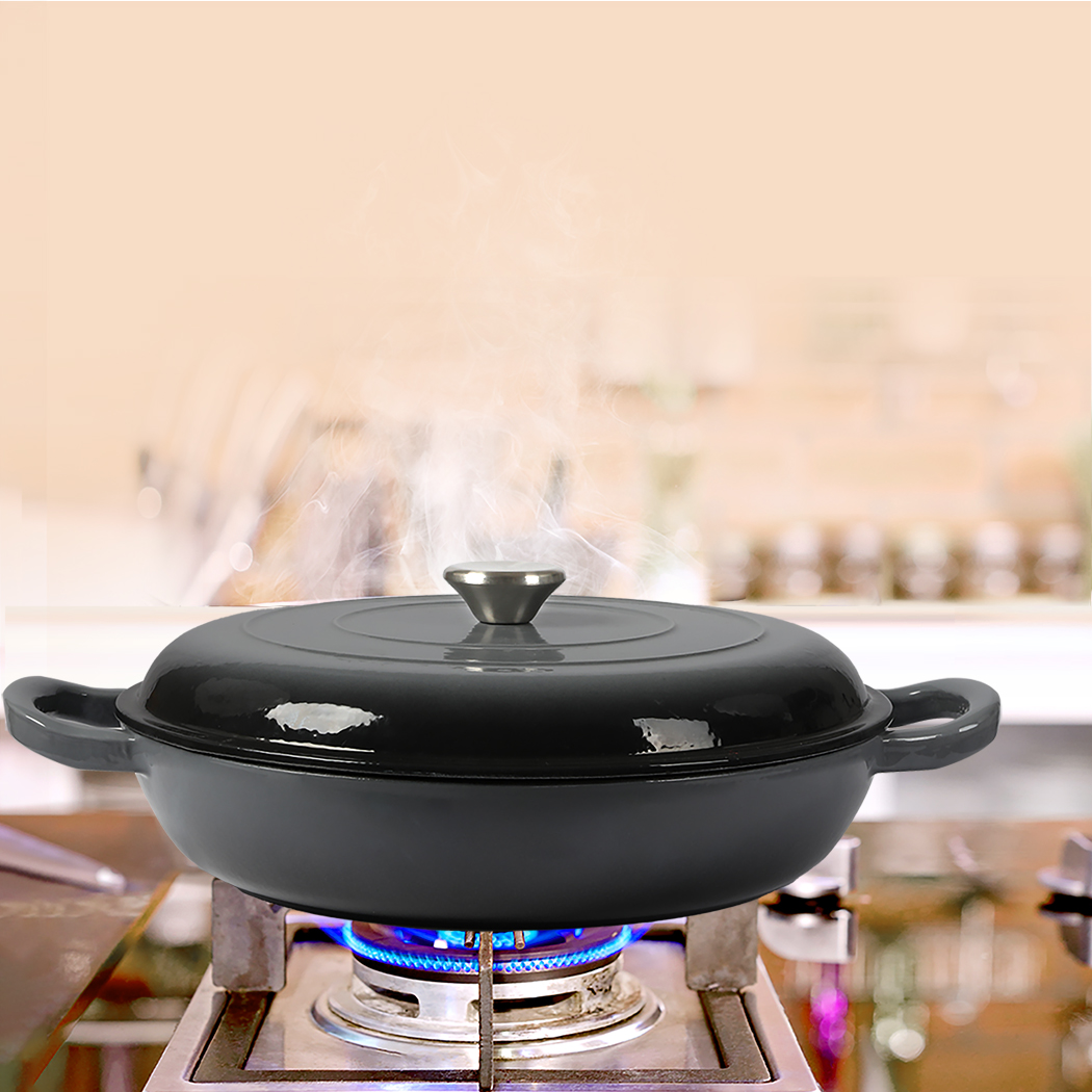 3.5l enamel dutch oven pan in black colour