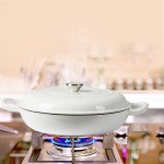 toque 3.5l enamel dutch oven pan in white colour