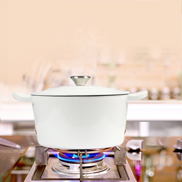 toque 4l enamel dutch oven pot in white colour toque 4l enamel dutch oven pot in white colour