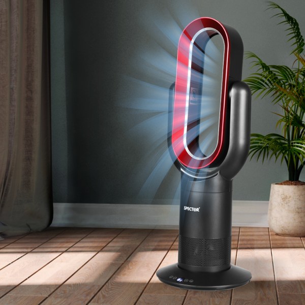 spector bladeless fan cooler heater red