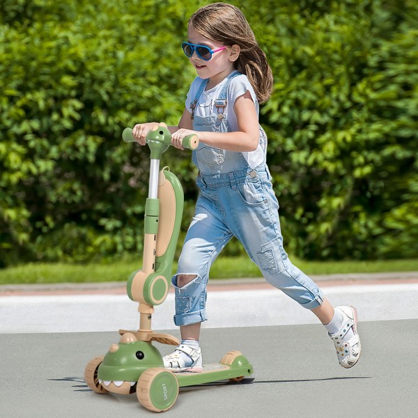 bopeep foldable kids scooter flip able seat green