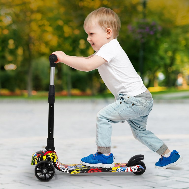 bopeep foldable kids scooter led music blue