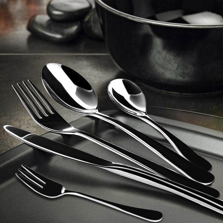 stainless steel cutlery set travel knife black