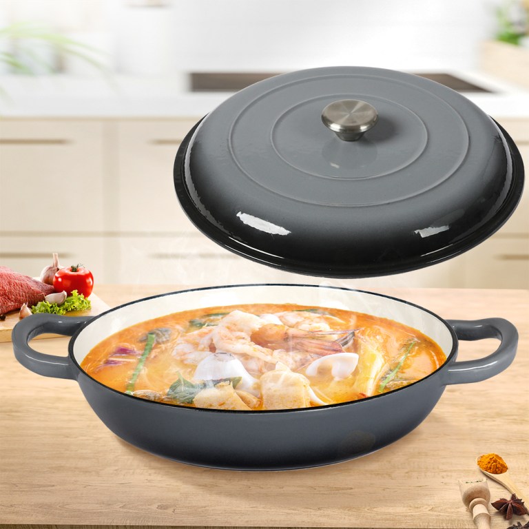 3.5l enamel dutch oven pan in black colour 3.5l enamel dutch oven pan in black colour