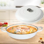 toque 3.5l enamel dutch oven pan in white colour