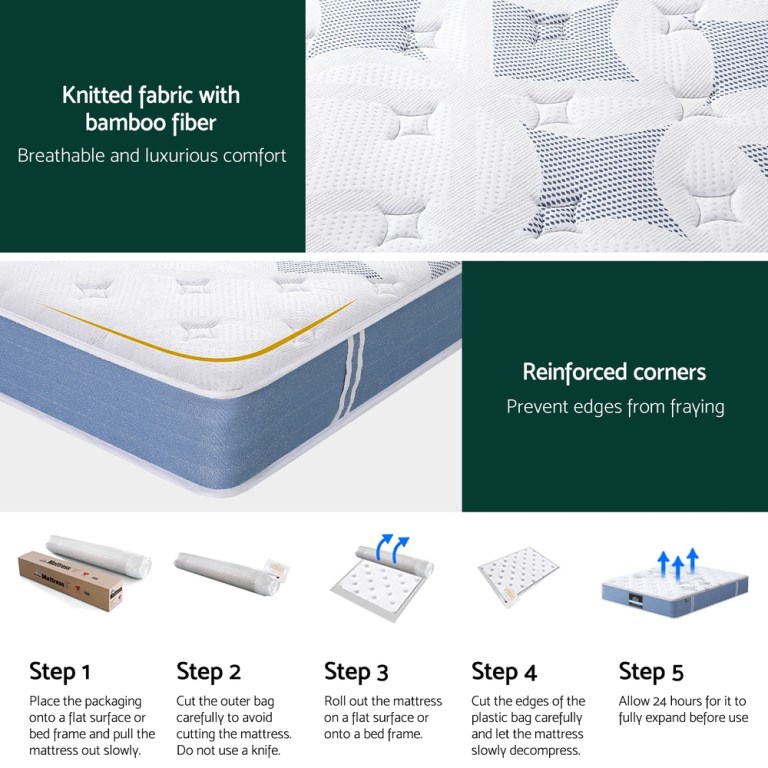 25cm giselle mattress king bed pocket spring mattresses
