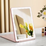 embellir compact makeup mirror w/ led light portable foldable travel beauty pink embellir compact makeup mirror w/ led light portable foldable travel beauty pink