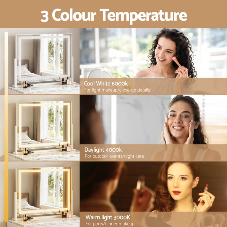embellir makeup mirror 60x50cm 360~ rotatable vanity mirror with lights crystal led embellir makeup mirror 60x50cm 360~ rotatable vanity mirror with lights crystal led