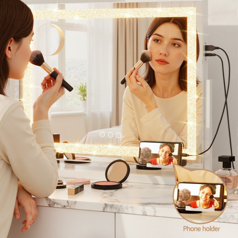 embellir makeup mirror 60x50cm 360~ rotatable vanity mirror with lights crystal led embellir makeup mirror 60x50cm 360~ rotatable vanity mirror with lights crystal led