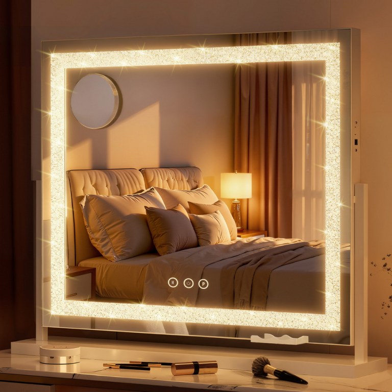 embellir makeup mirror 60x50cm 360~ rotatable vanity mirror with lights crystal led embellir makeup mirror 60x50cm 360~ rotatable vanity mirror with lights crystal led