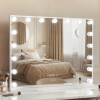 embellir makeup mirror 80x60cm hollywood vanity with led light tabletop white