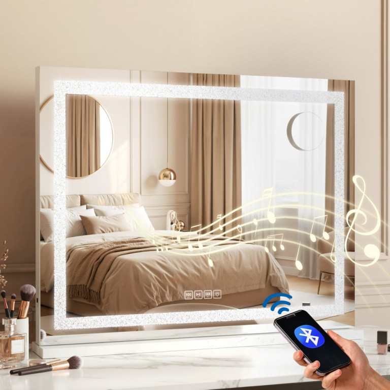 embellir bluetooth makeup mirror 80x58cm hollywood vanity with led light crystal embellir bluetooth makeup mirror 80x58cm hollywood vanity with led light crystal