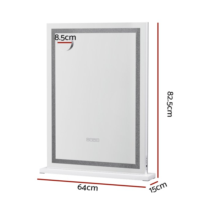 embellir bluetooth makeup mirror 58x80cm hollywood vanity with led light crystal