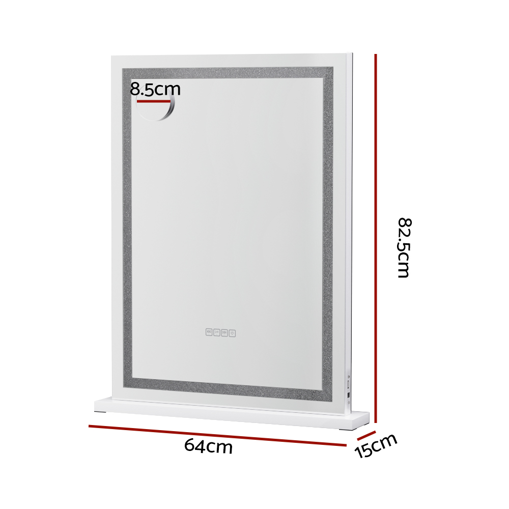 embellir bluetooth makeup mirror 58x80cm hollywood vanity with led light crystal