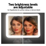 embellir makeup mirror 10x magnification led light adjustable rotation cordless suction cup