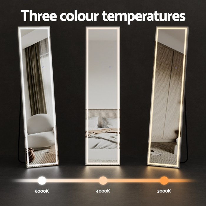 embellir full length floor wall mirrors led light