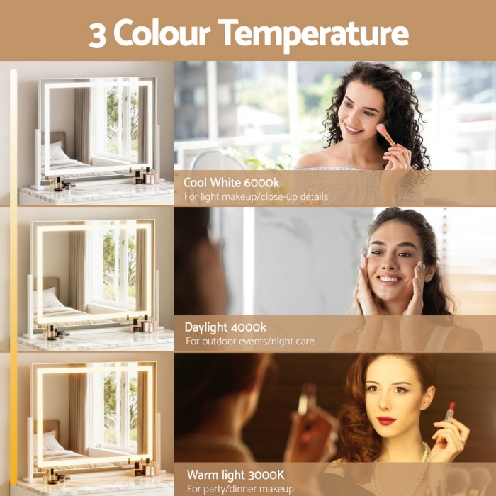 embellir makeup mirror 58x46cm 360~ rotatable vanity mirror with lights bright light strip adjustable embellir makeup mirror 58x46cm 360~ rotatable vanity mirror with lights bright light strip adjustable