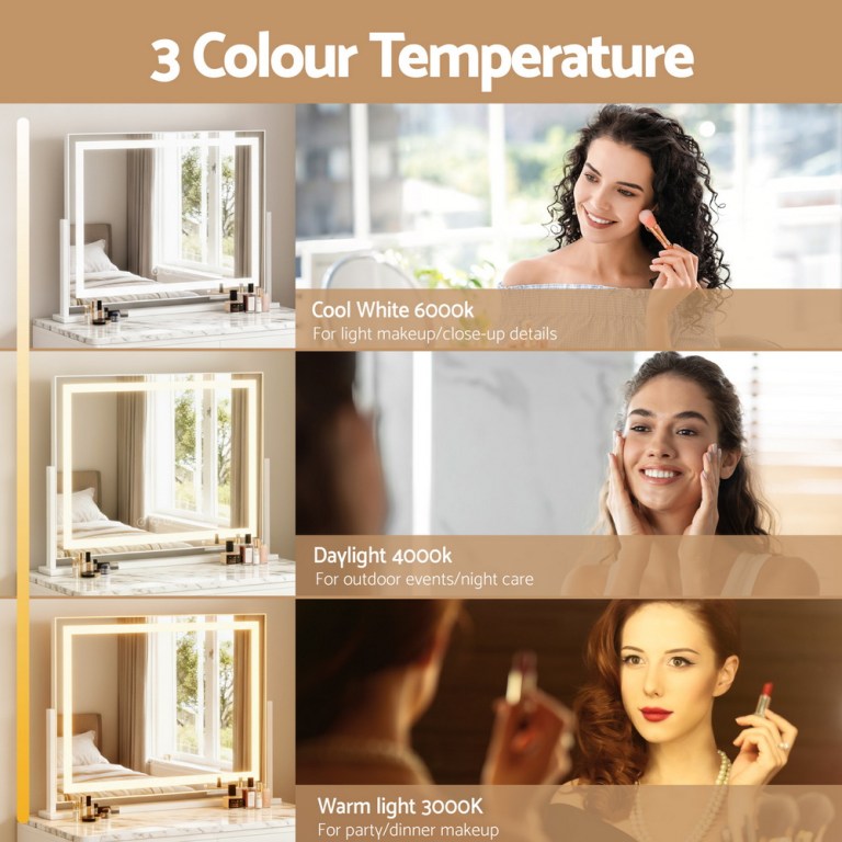 embellir makeup mirror 58x46cm 360~ rotatable vanity mirror with lights bright light strip adjustable embellir makeup mirror 58x46cm 360~ rotatable vanity mirror with lights bright light strip adjustable
