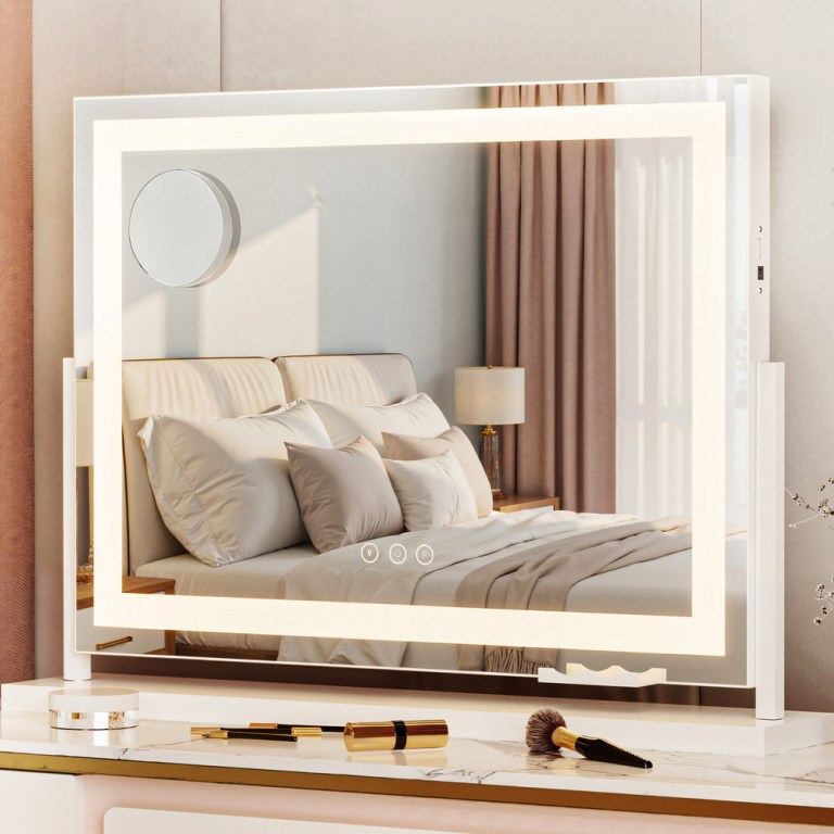 embellir makeup mirror 58x46cm 360~ rotatable vanity mirror with lights bright light strip adjustable embellir makeup mirror 58x46cm 360~ rotatable vanity mirror with lights bright light strip adjustable