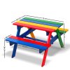 keezi kids wooden picnic table set with umbrella