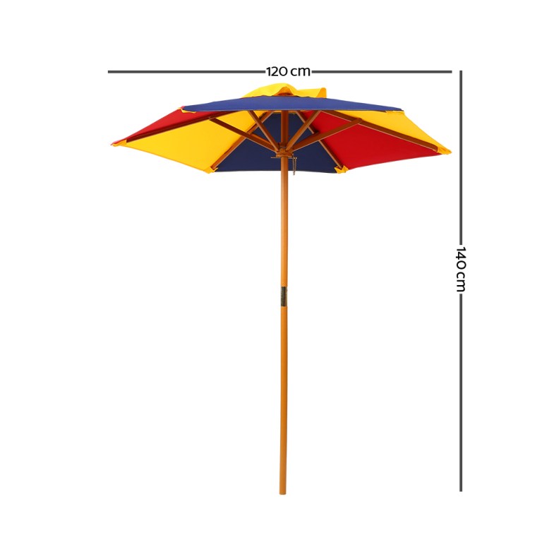 keezi kids wooden picnic table set with umbrella