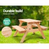 keezi kids wooden picnic table set with umbrella