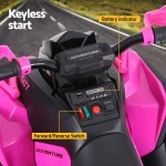 rigo kids ride on car atv quad motorbike storage rack electric toys 12v pink