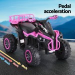 rigo kids ride on car atv quad motorbike storage rack electric toys 12v pink