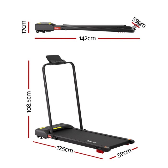 everfit treadmill electric walking pad incline under desk 380mm black everfit treadmill electric walking pad incline under desk 380mm black
