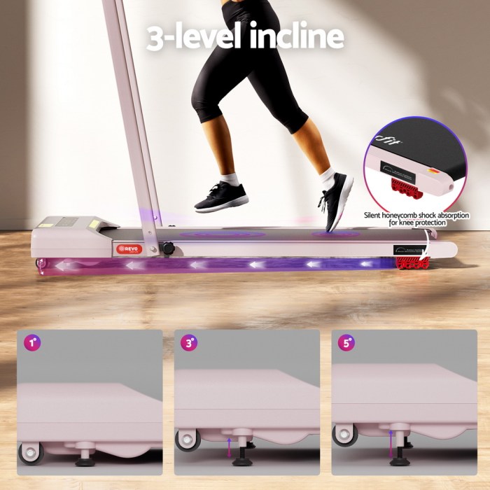 everfit treadmill electric walking pad incline under desk 380mm pink everfit treadmill electric walking pad incline under desk 380mm pink