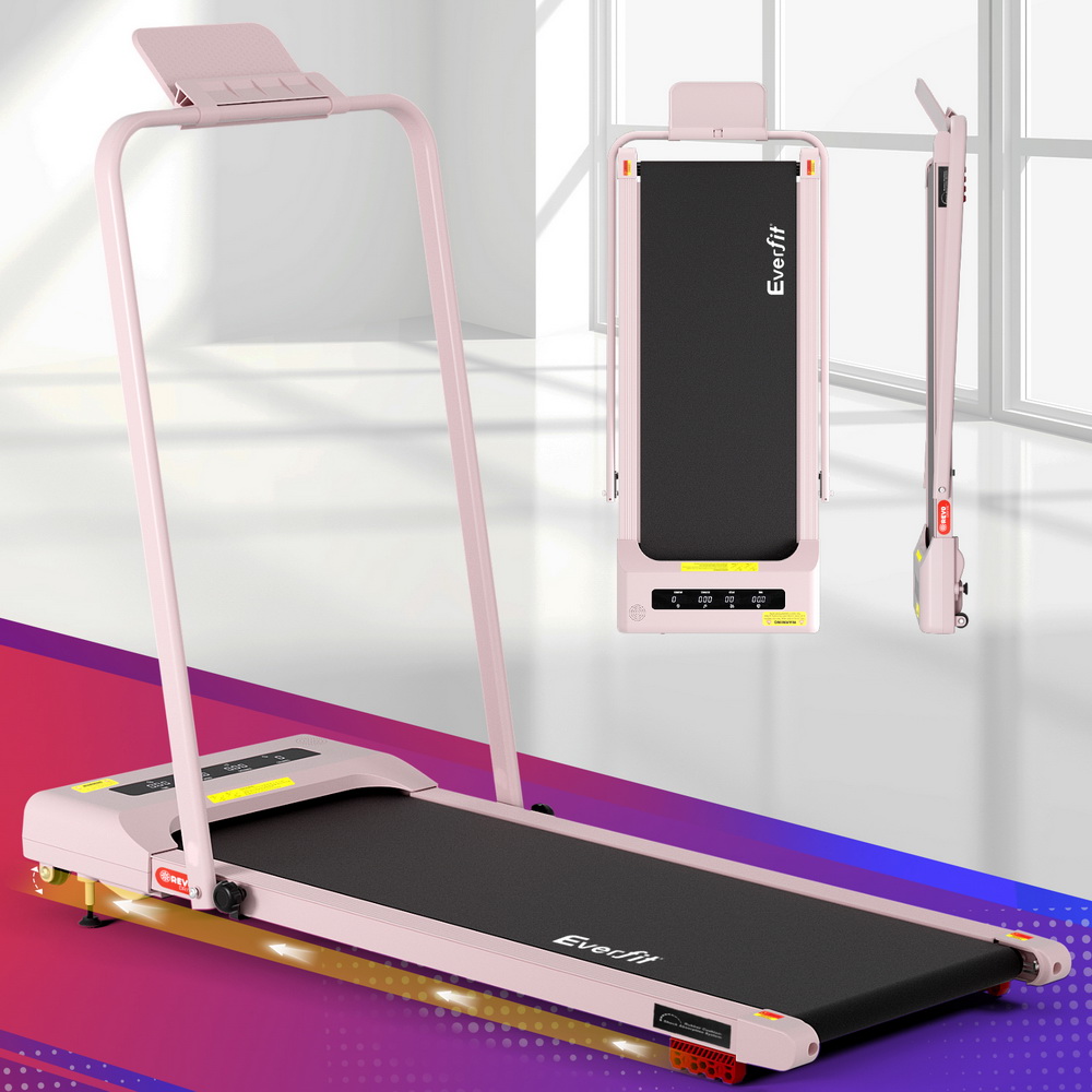 everfit treadmill electric walking pad incline under desk 380mm pink
