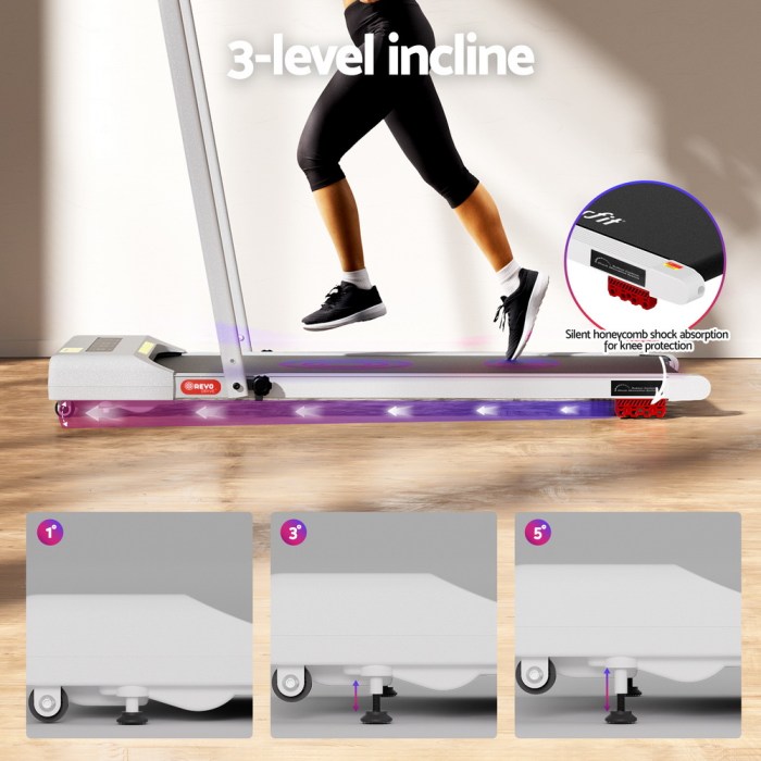 everfit treadmill electric walking pad incline under desk 380mm white everfit treadmill electric walking pad incline under desk 380mm white