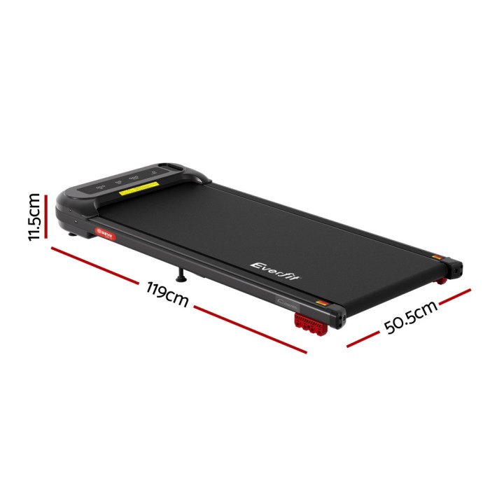 everfit treadmill electric walking pad with incline under desk home gym black everfit treadmill electric walking pad with incline under desk home gym black